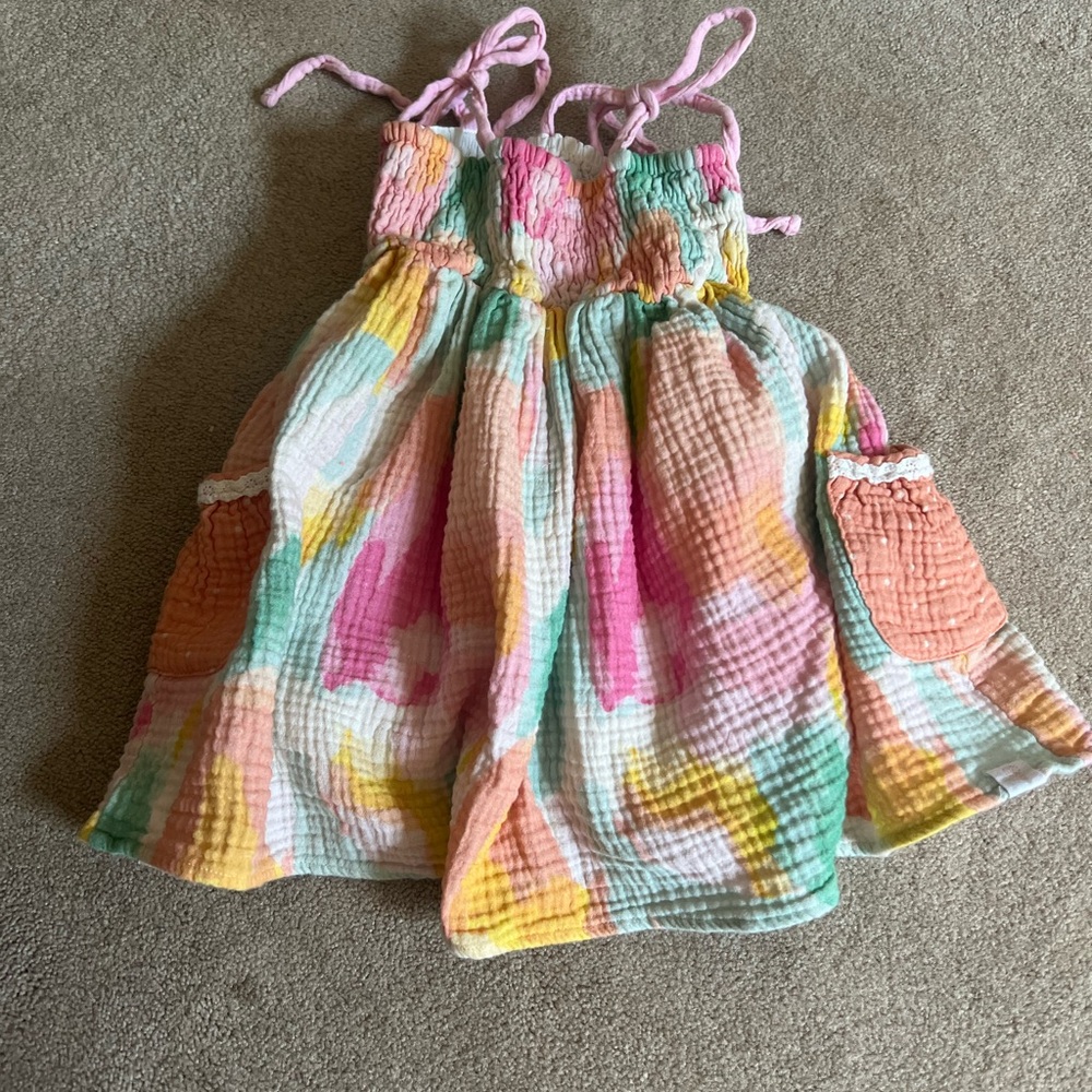 Sweet Honey Popsicle Splash Dress with Pockets